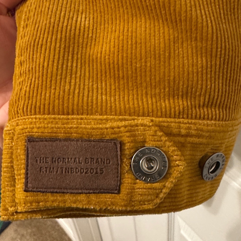 The Normal Brand Tan Corduroy Trucker Jacket with Sherpa Collar - Picture 3 of 7